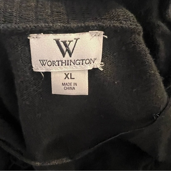 Worthington Open Front Bolero Cardigan Black Ruffle XL - Picture 9 of 9